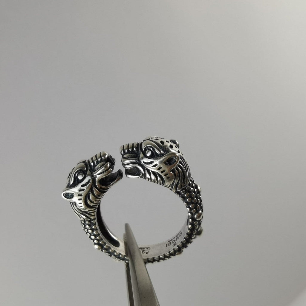 Double Gucci Tiger Head Ring