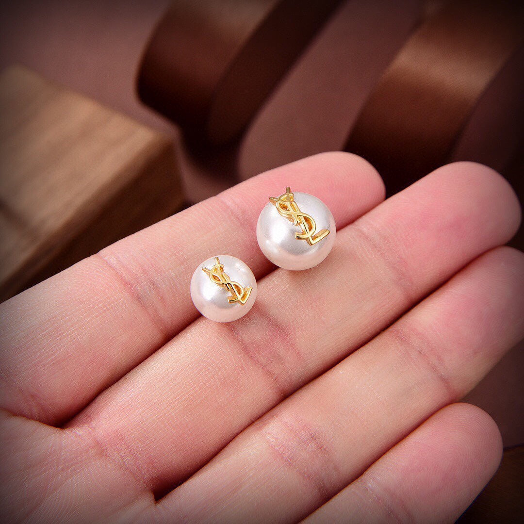 18K YSL Pearl Earrings