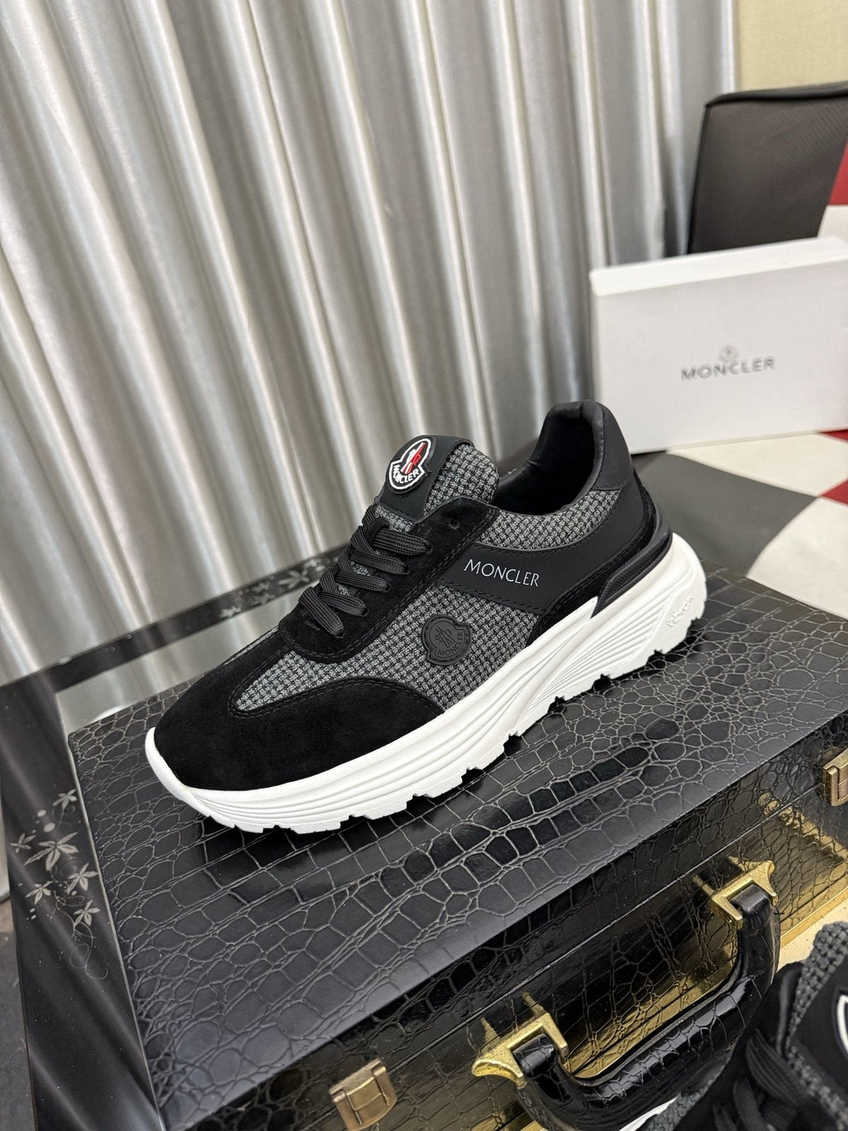 Moncler Mesh-Panel Chunky Sole Sneakers — front