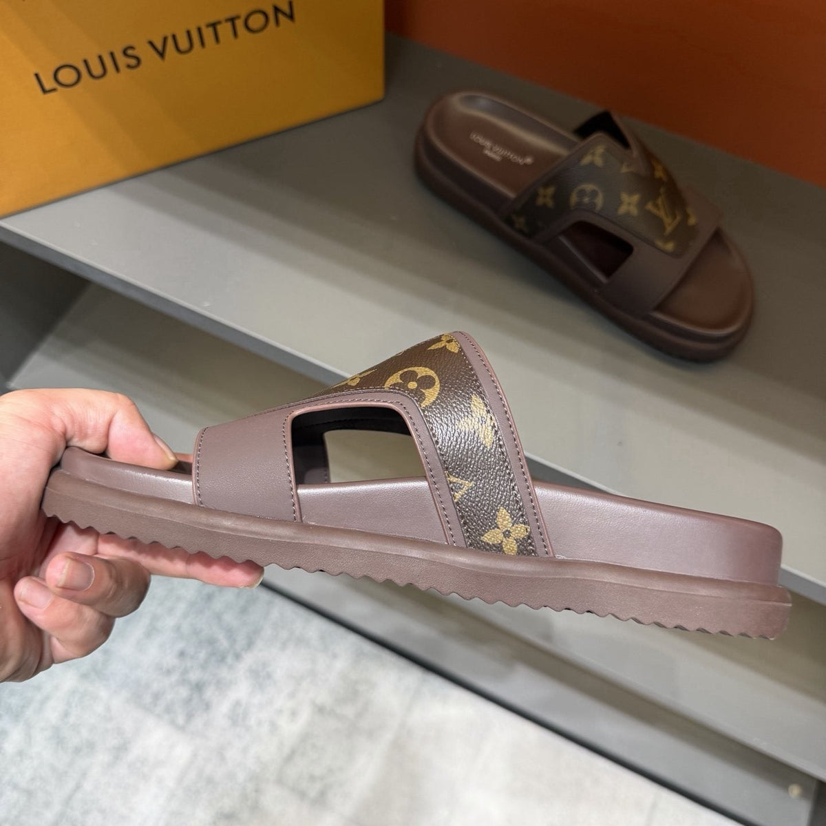 Louis Vuitton Oasis Cutout Slide Sandals — front