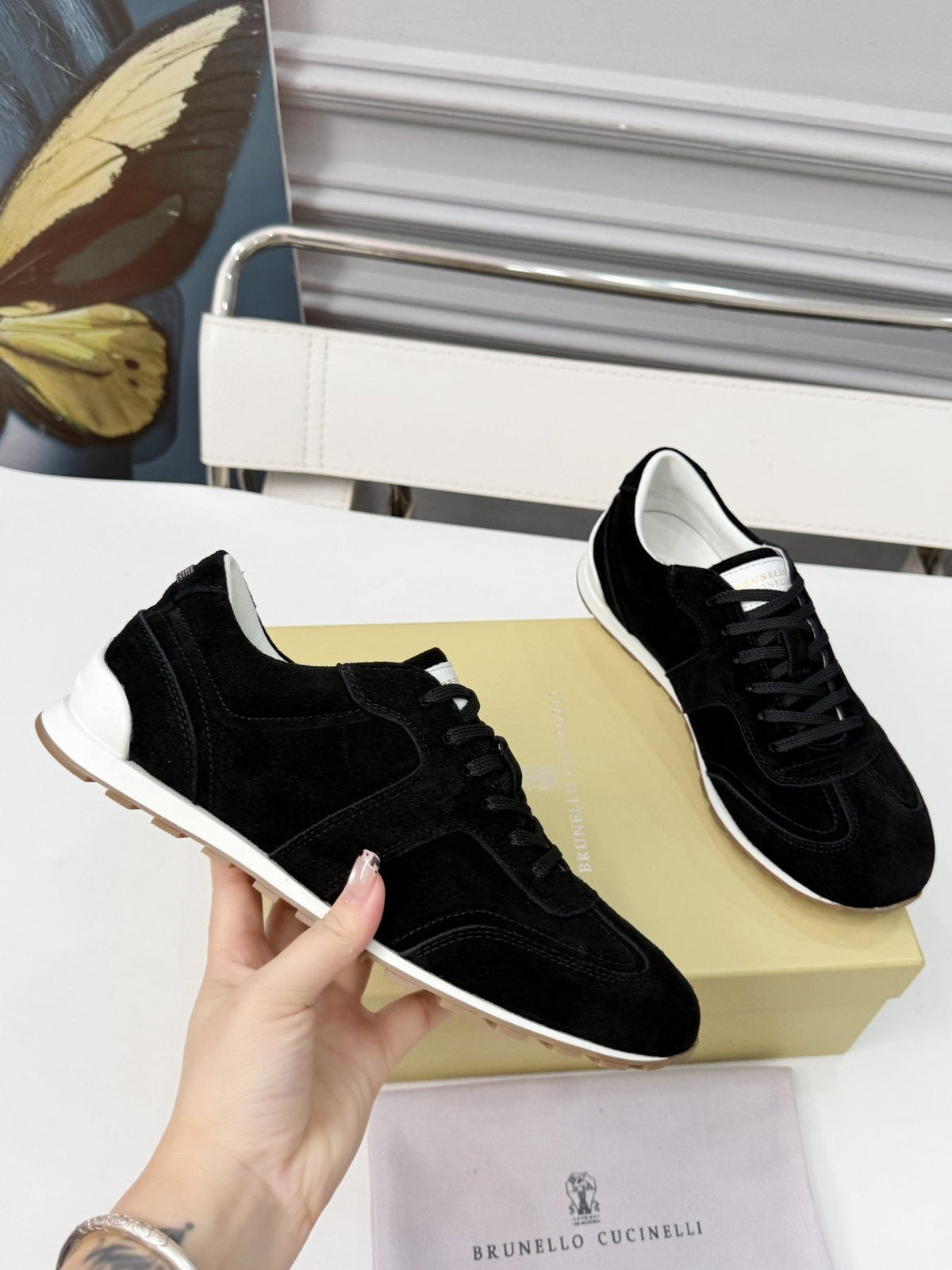 Brunello Cucinelli Paneled Low-Top Sneakers — model