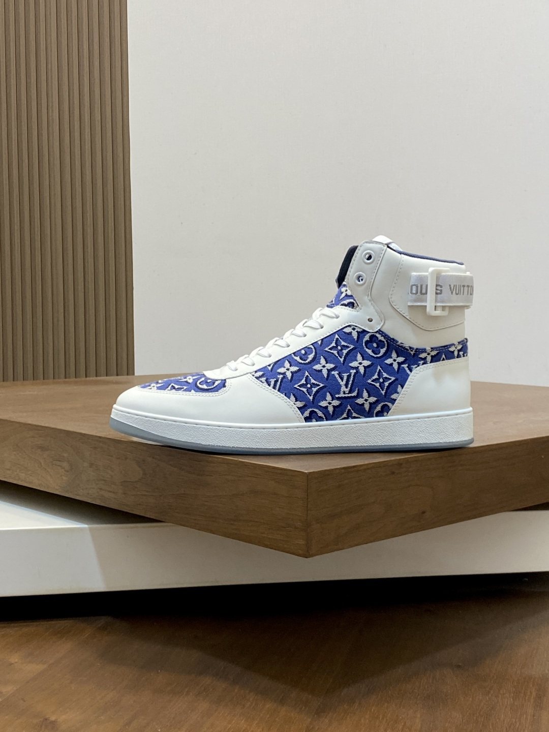 Louis Vuitton Rivoli Patterned High-Top Sneakers — side