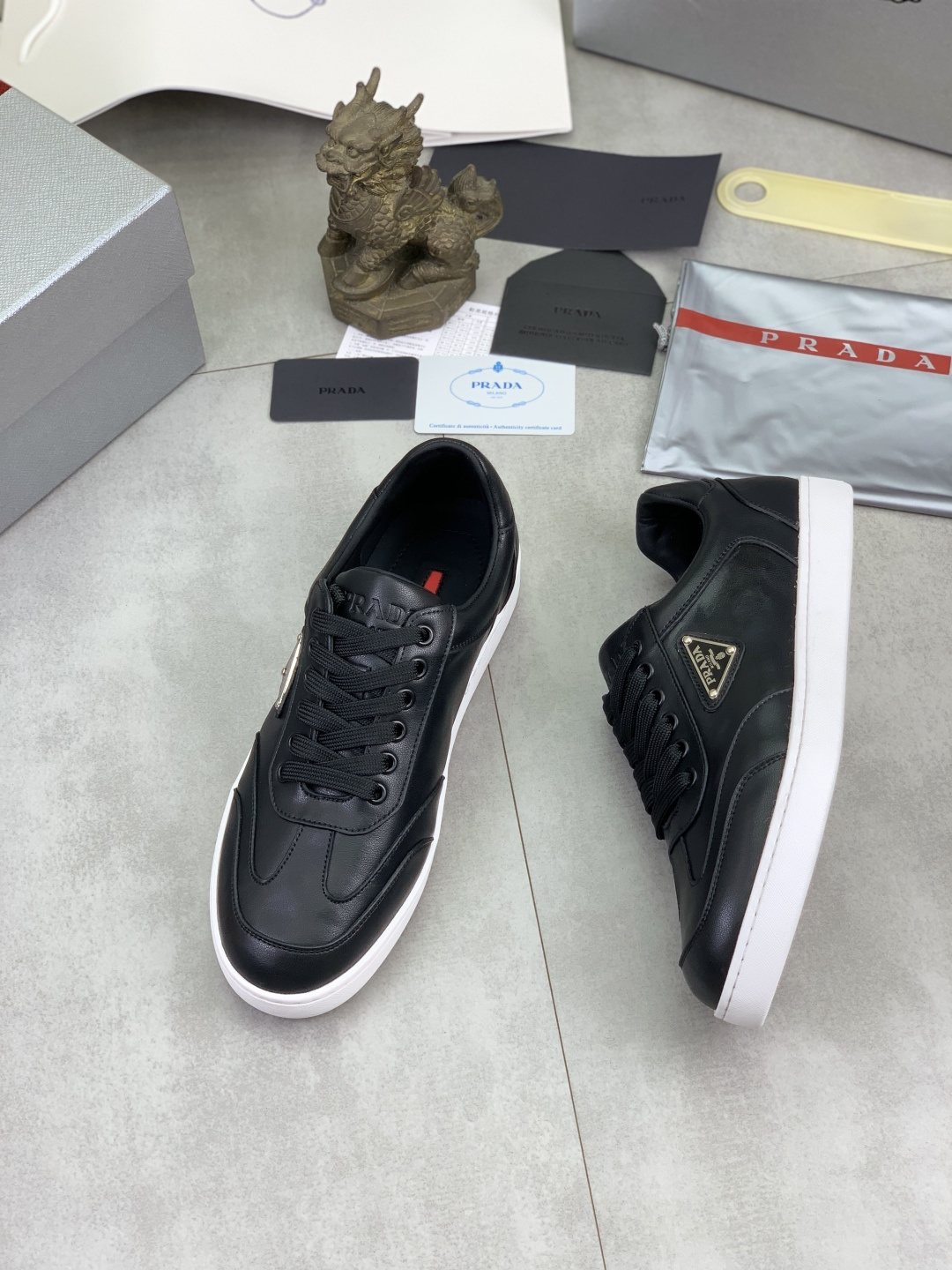 Prada Paneled Low-Top Sneakers — front
