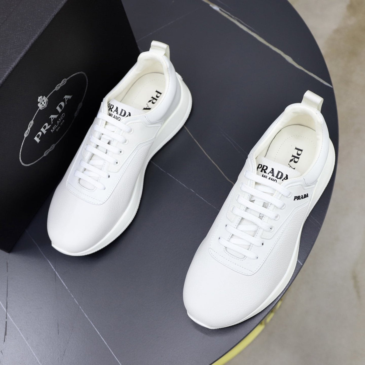 Prada Textured Low-Top Sneakers — front