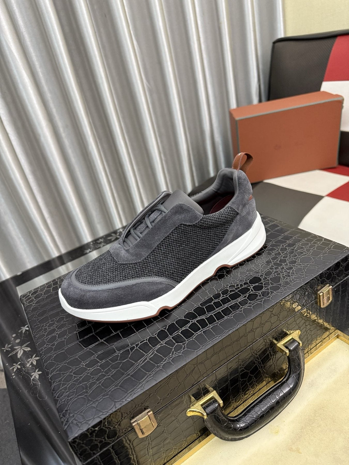 Loro Piana WeekendWalk Men's Lace-Up Sneakers — front