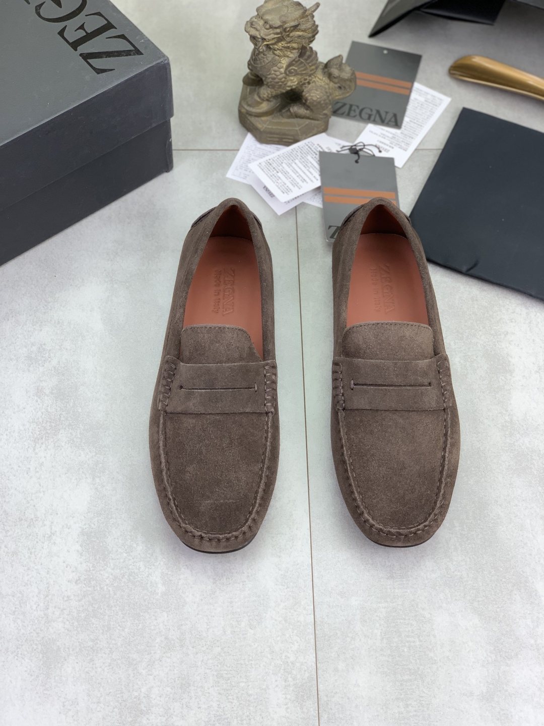 Zegna Men's Moc-Toe Driving Loafers — front