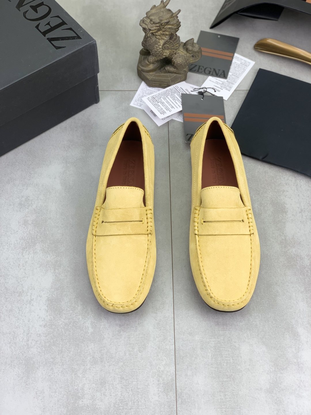 Zegna Men's Moc-Toe Driving Loafers — front