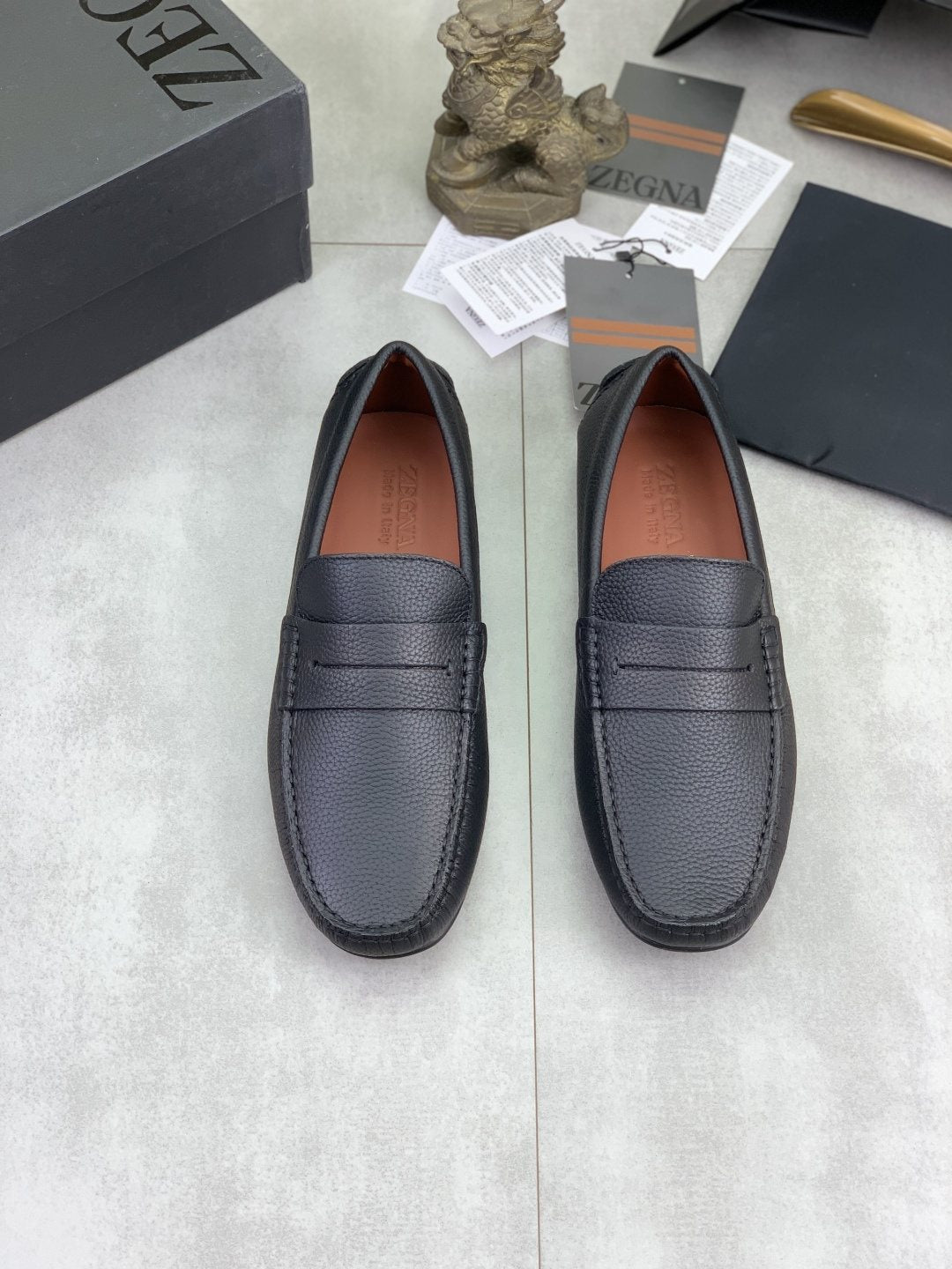 Zegna Men's Moc-Toe Driving Loafers — front