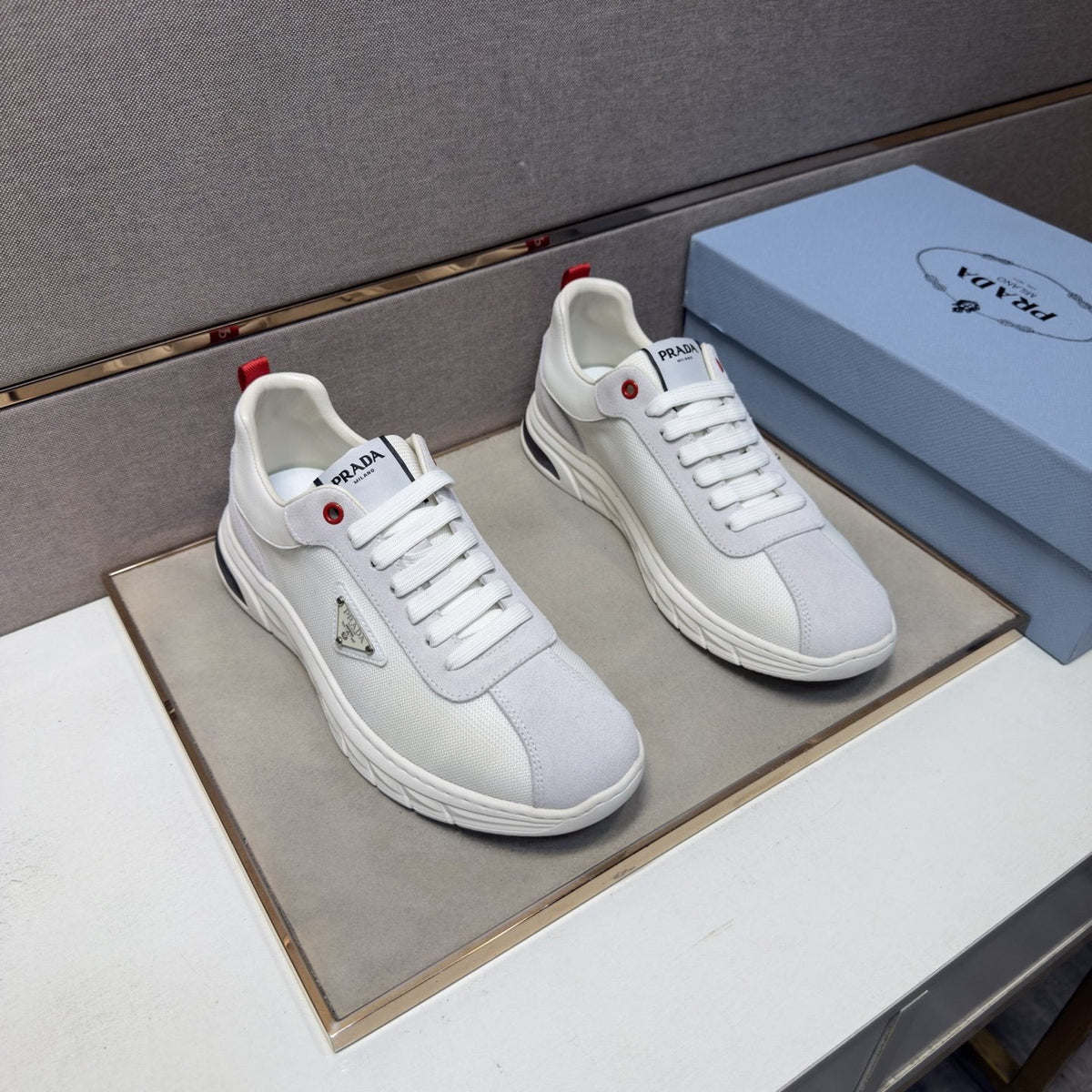 Prada Paneled Low-Top Sneakers — front
