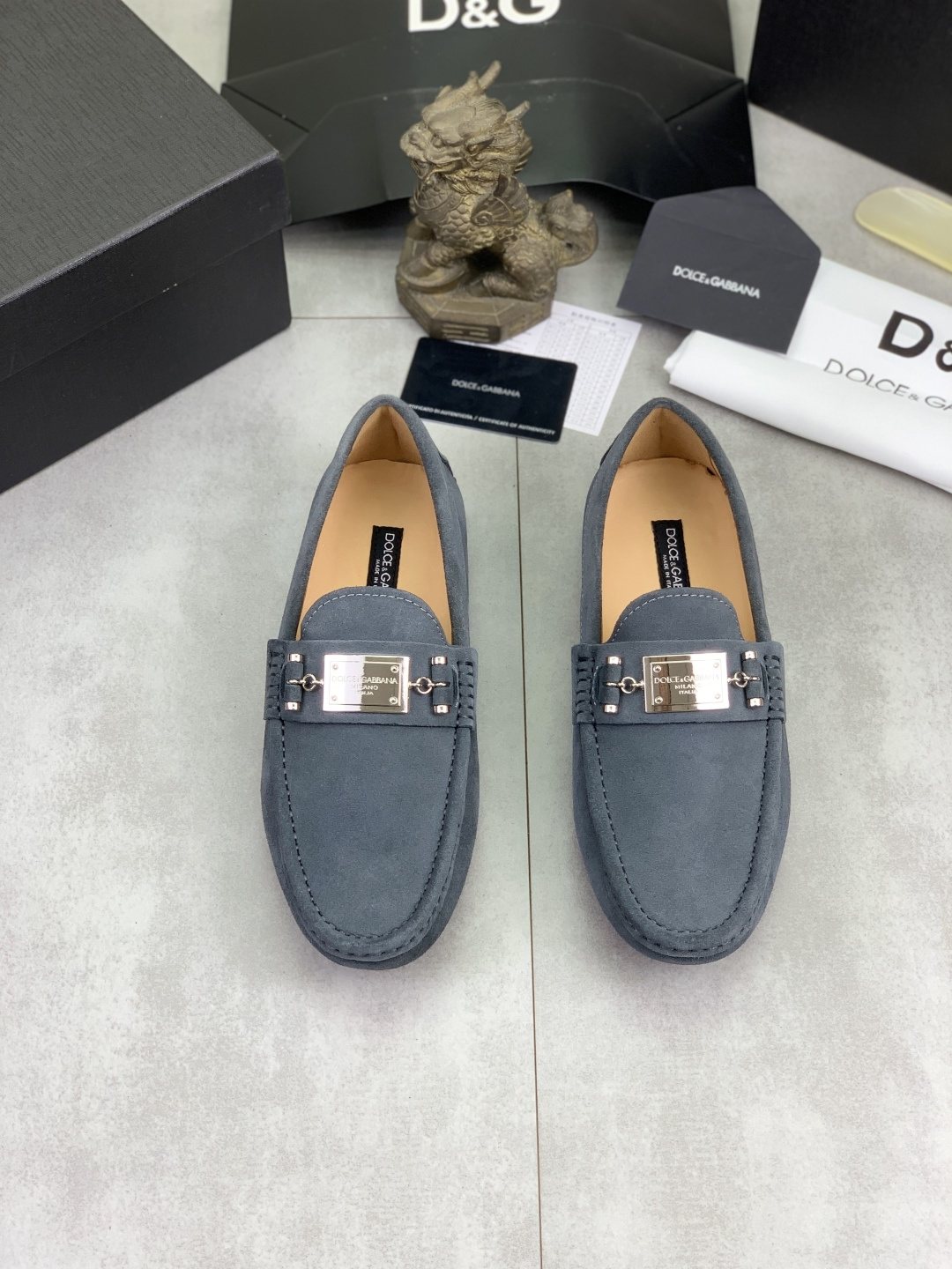 Dolce & Gabbana Metal-Detail Driving Loafers — front