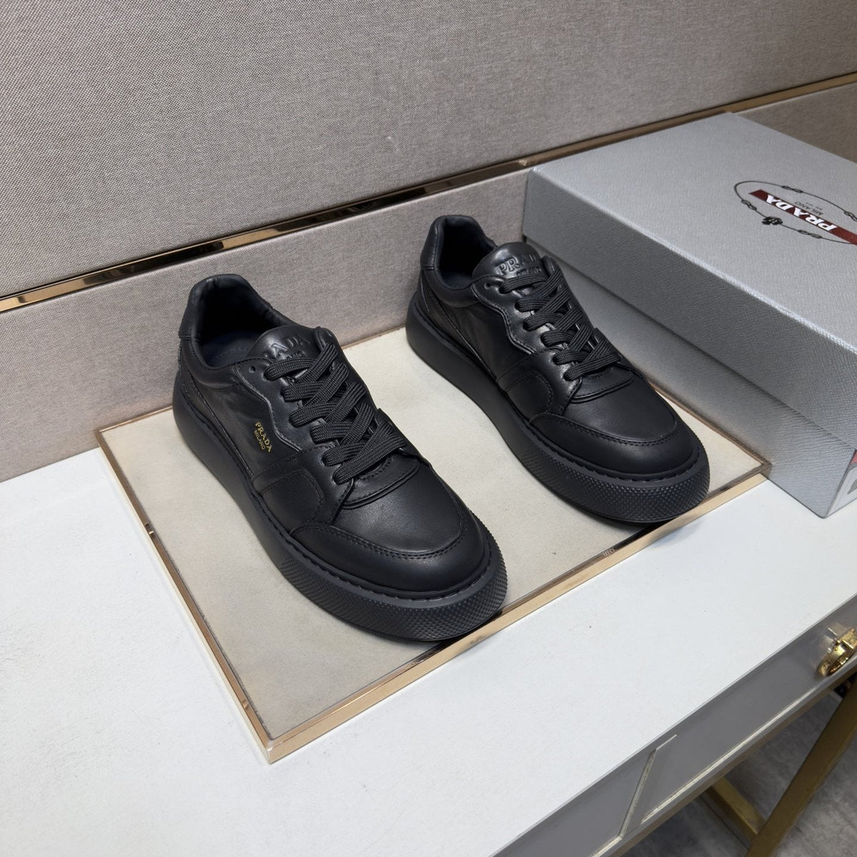 Prada Men's Paneled Low-Top Sneakers — front