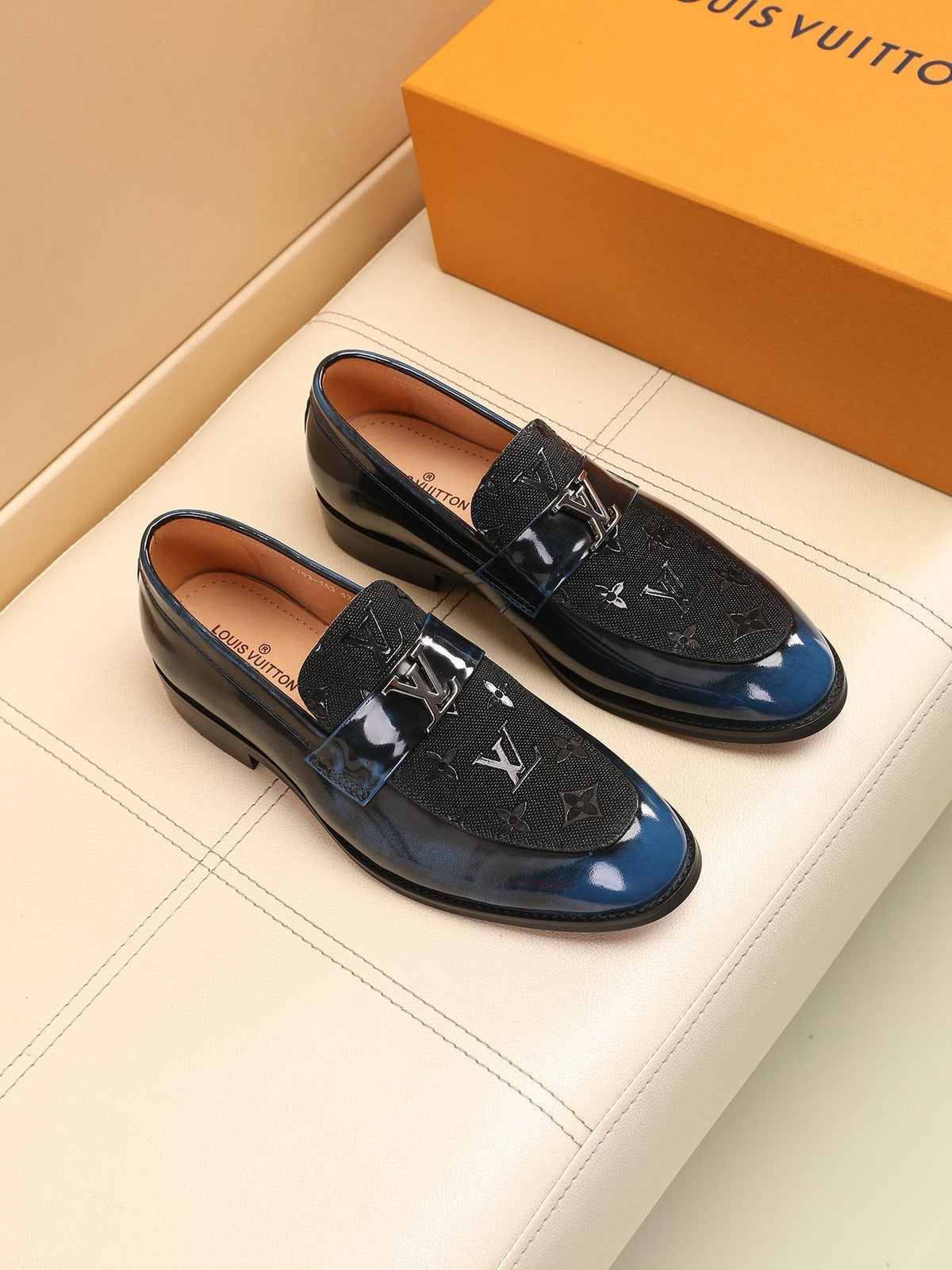 Louis Vuitton Patterned Vamp Loafers — front