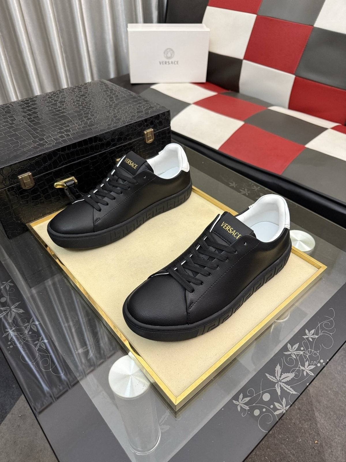 Versace Low-Top Lace-Up Sneakers — front
