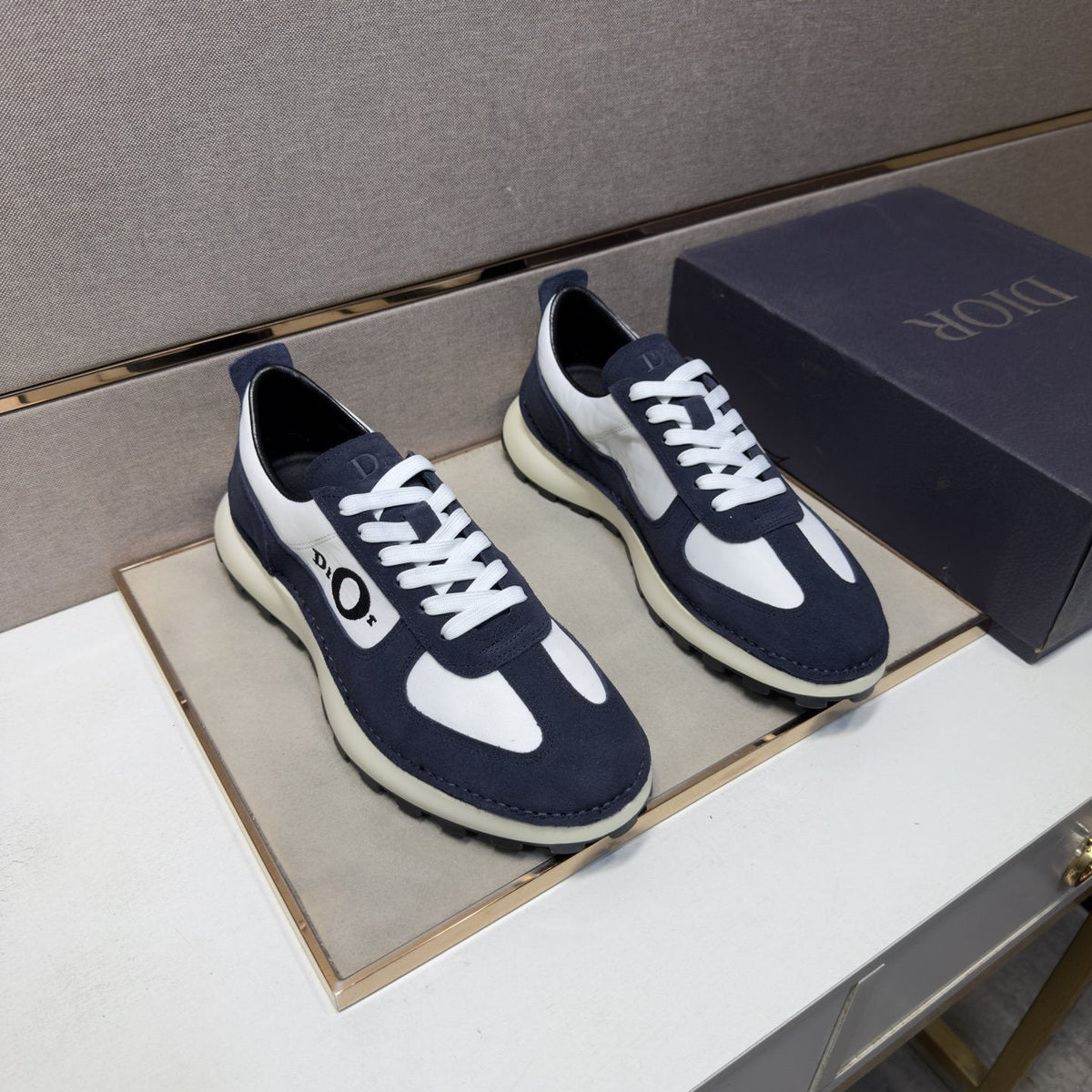 Dior Men's Paneled Low-Top Sneakers — front