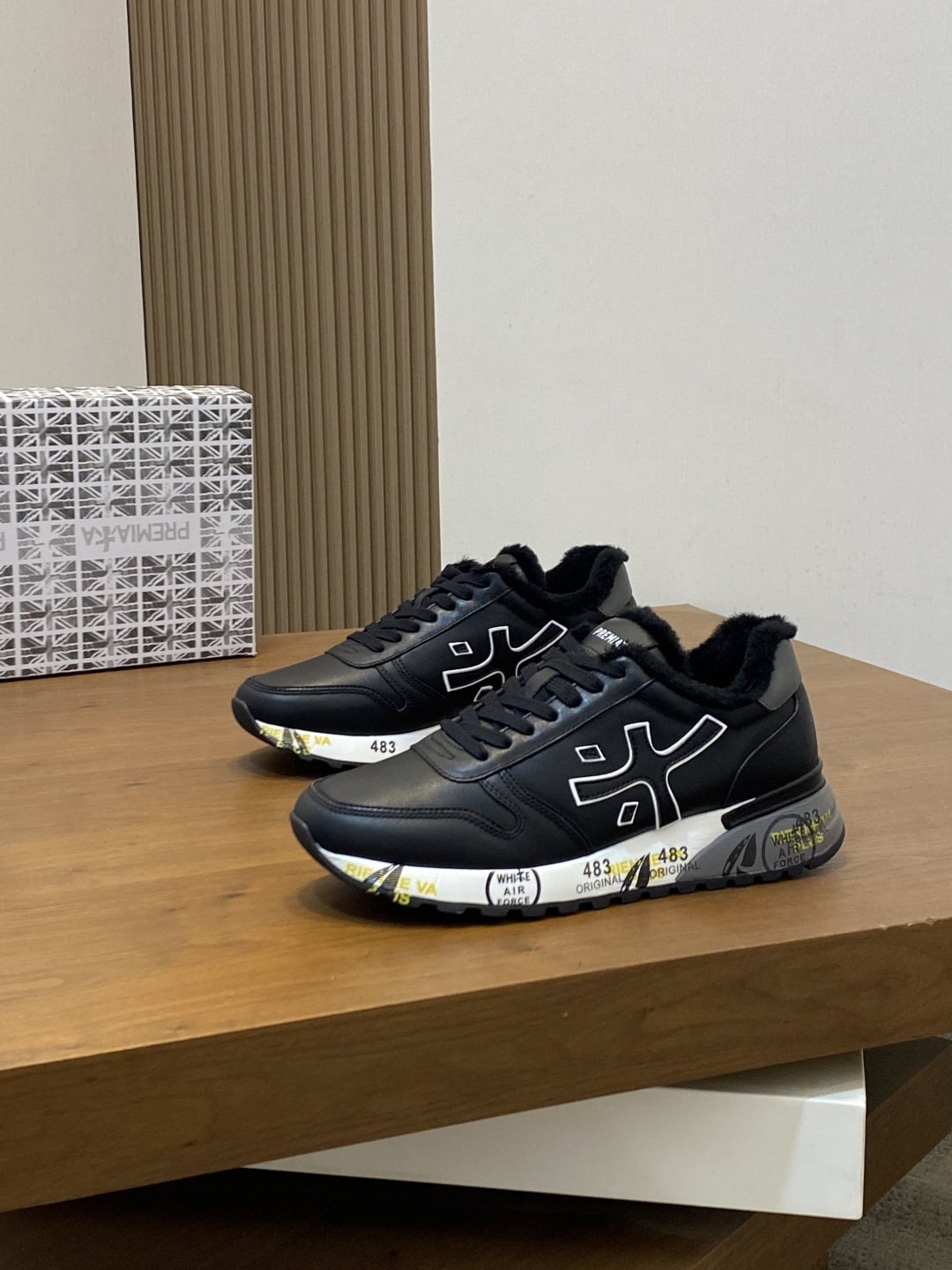 Premiata Graphic Side Lace-Up Sneakers — front